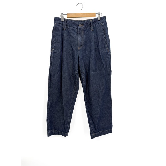 Banana Republic Denim - Banana Republic Jeans Women 27/4 Petite Dark Wash Mid-Rise Straight Pleated 0062